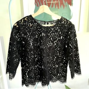 Zara Basics Velvety Floral Top